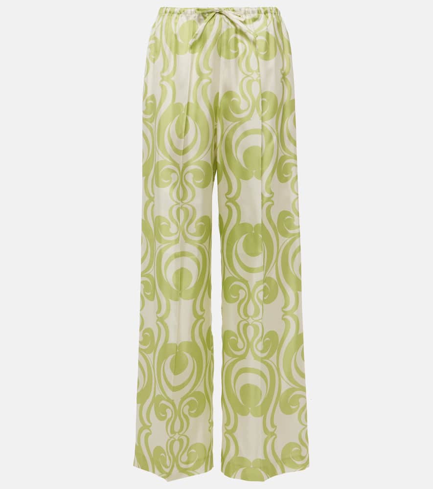 Dries Van Noten Printed silk-blend twill top