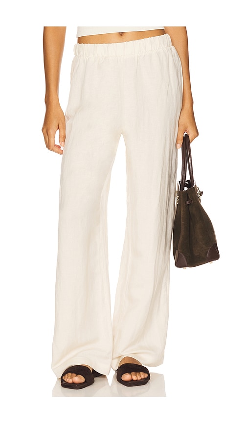 Perfectwhitetee Woven Linen Pant in Nude.  XL. Also in L, M