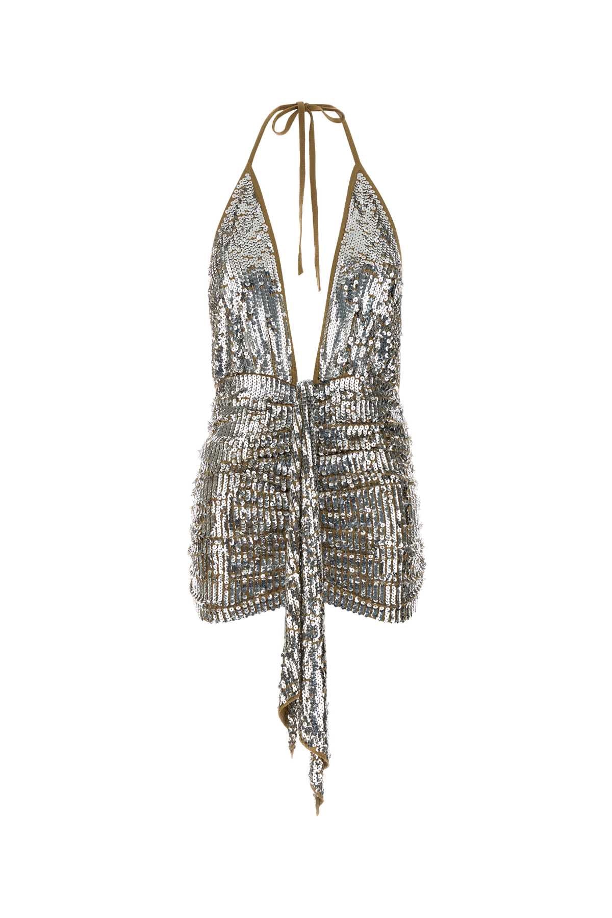 Over Mini Dress — Silver