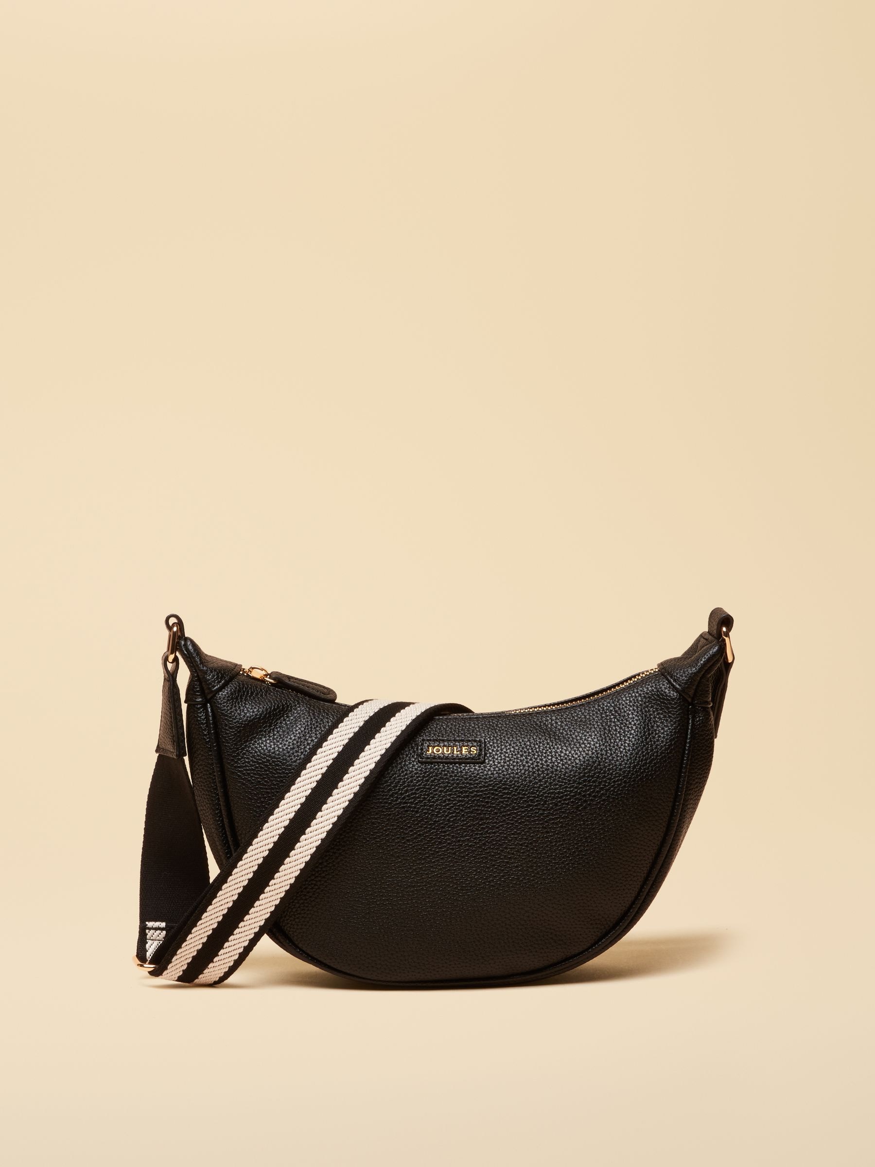 Jade Black Half Moon Adjustable Cross Body Bag