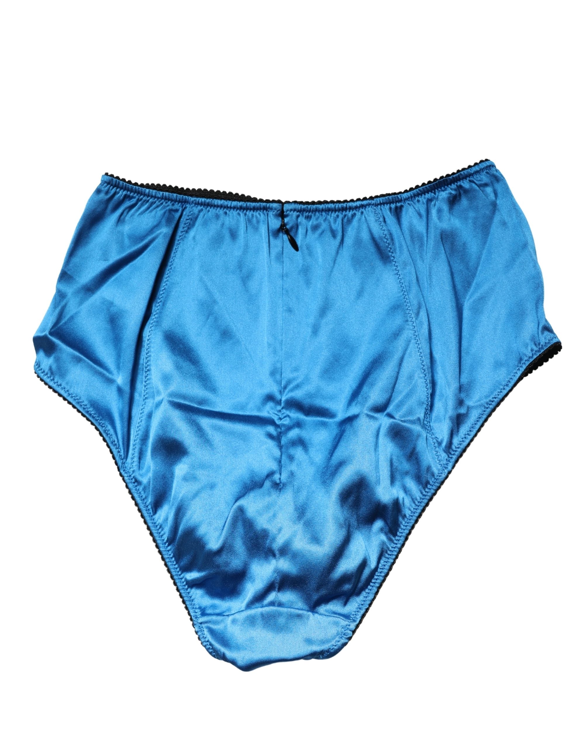 Silk-Blend High-Waist Shaping Girdle Panty — Blue
