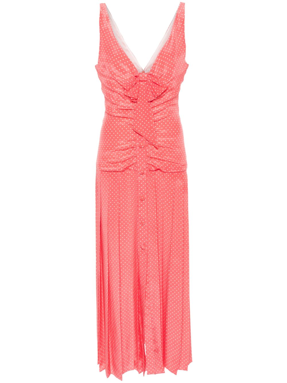 Polka dot silk midi dress - Pink