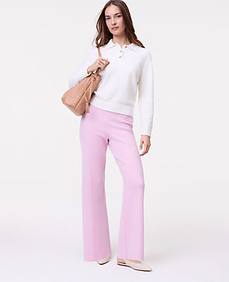 Ann Taylor Petite Weekend Easy Fit Wide-Leg Sweater Pant