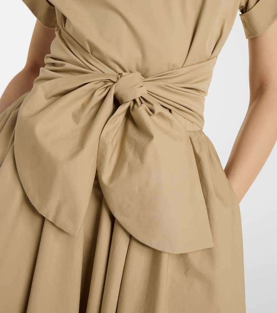 Gathered cotton midi dress