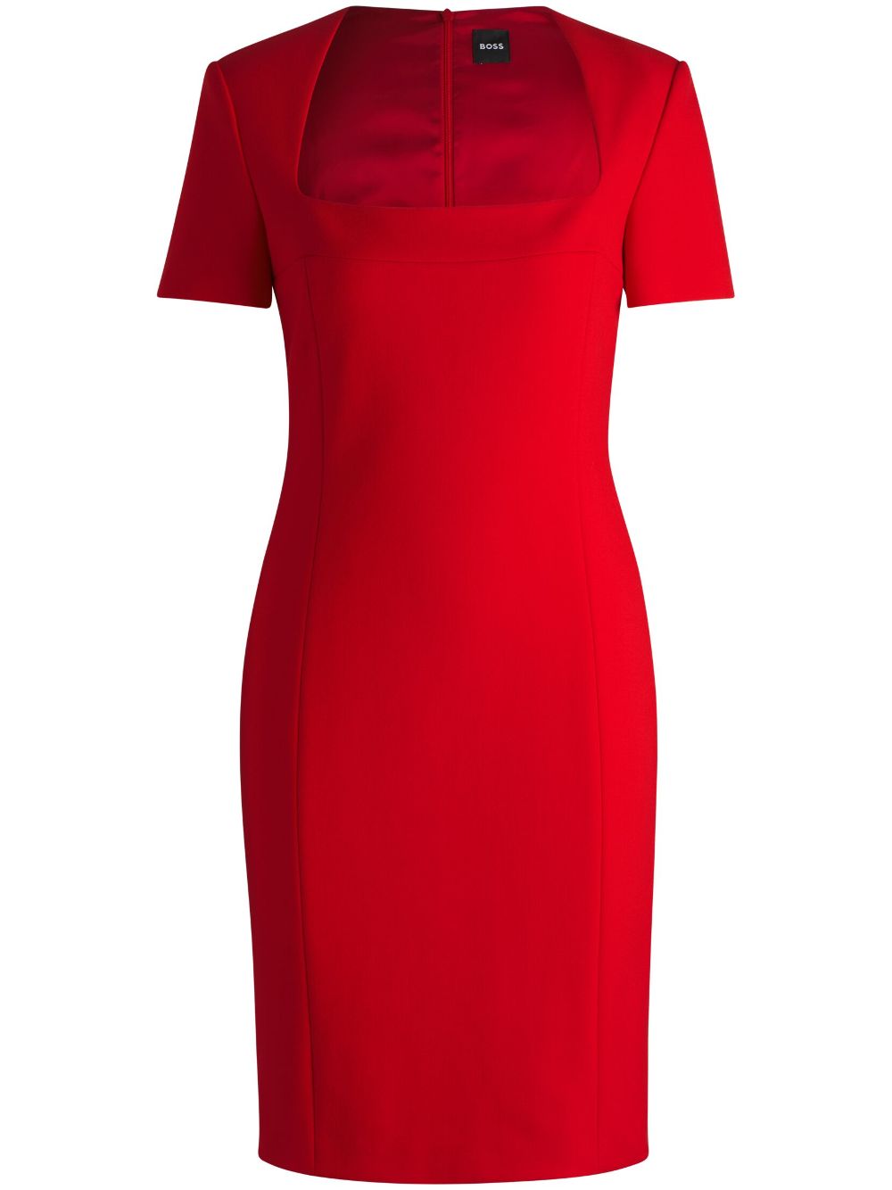 Short-sleeve midi dress - Red