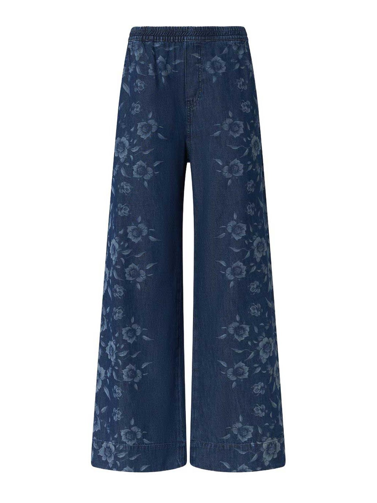 Floral Print Blue Jeans