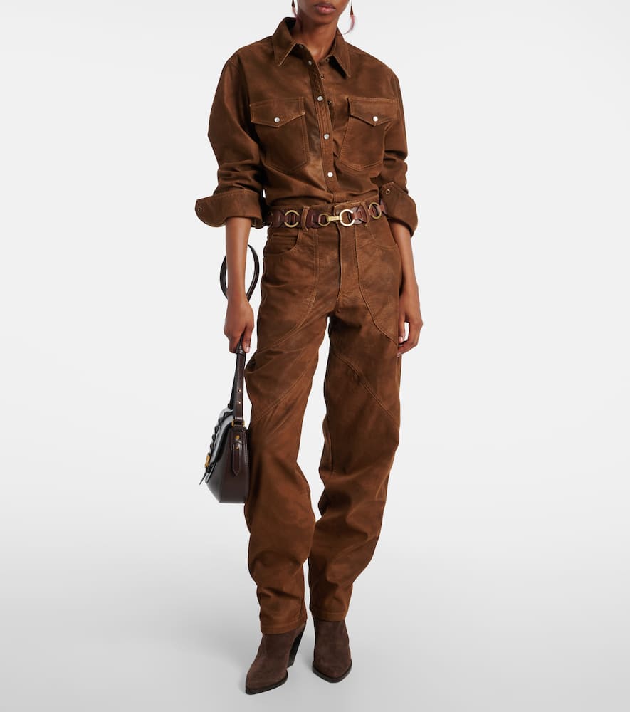 Karima faux leather overshirt