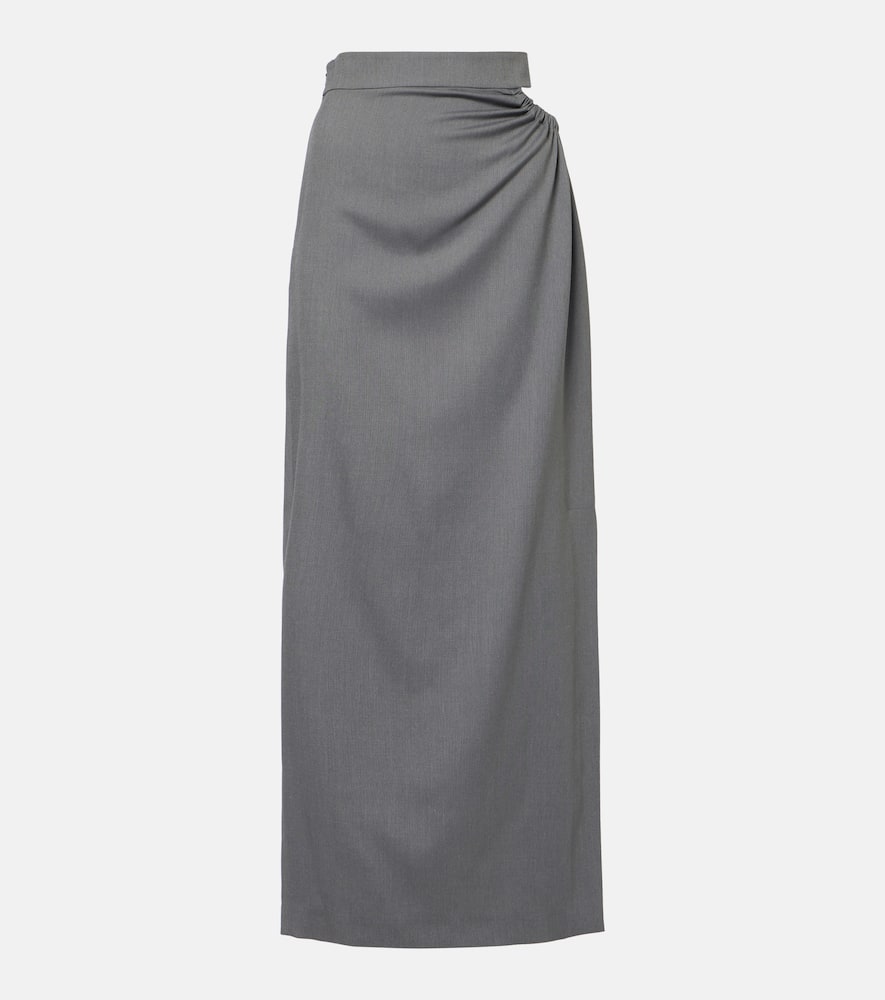 Wool and silk maxi skirt