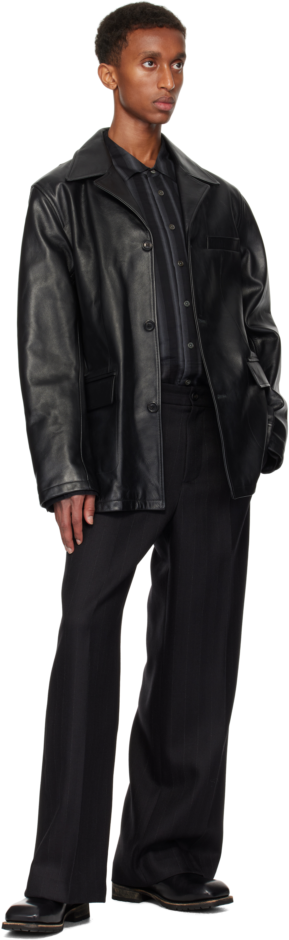 OUR LEGACY Black Alley Leather Jacket