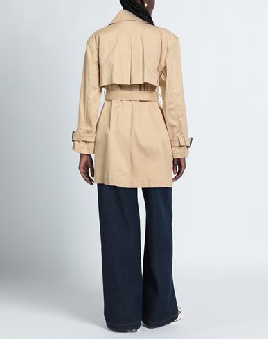 Woman Overcoat & Trench Coat Sand Size 10 Cotton, Elastane