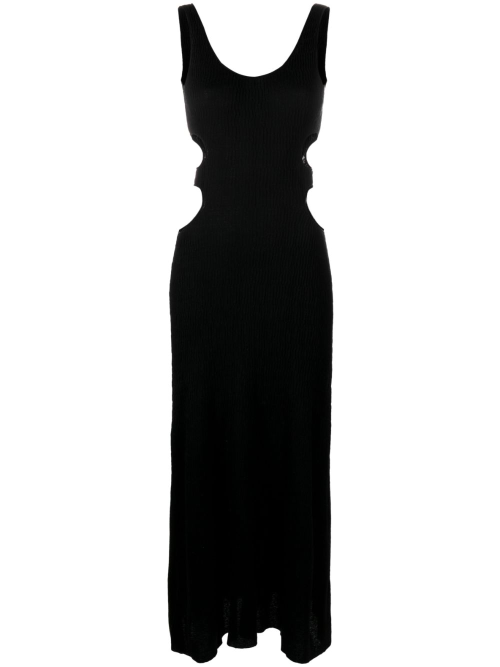 Crinkled-effect tank maxi dress - Black