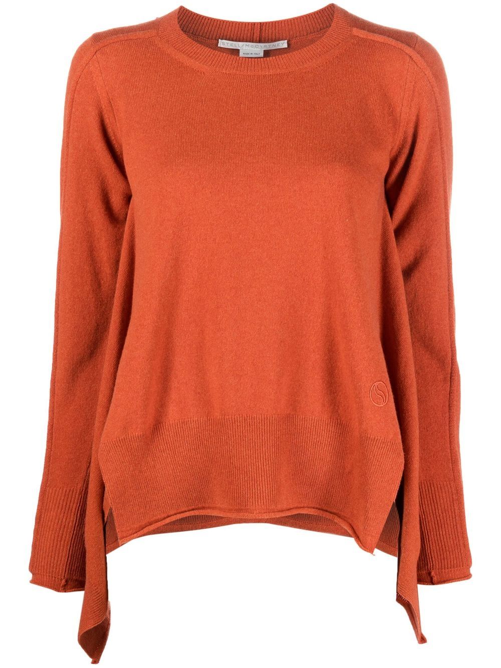 Waterfall-hem fine-knit jumper - Pink