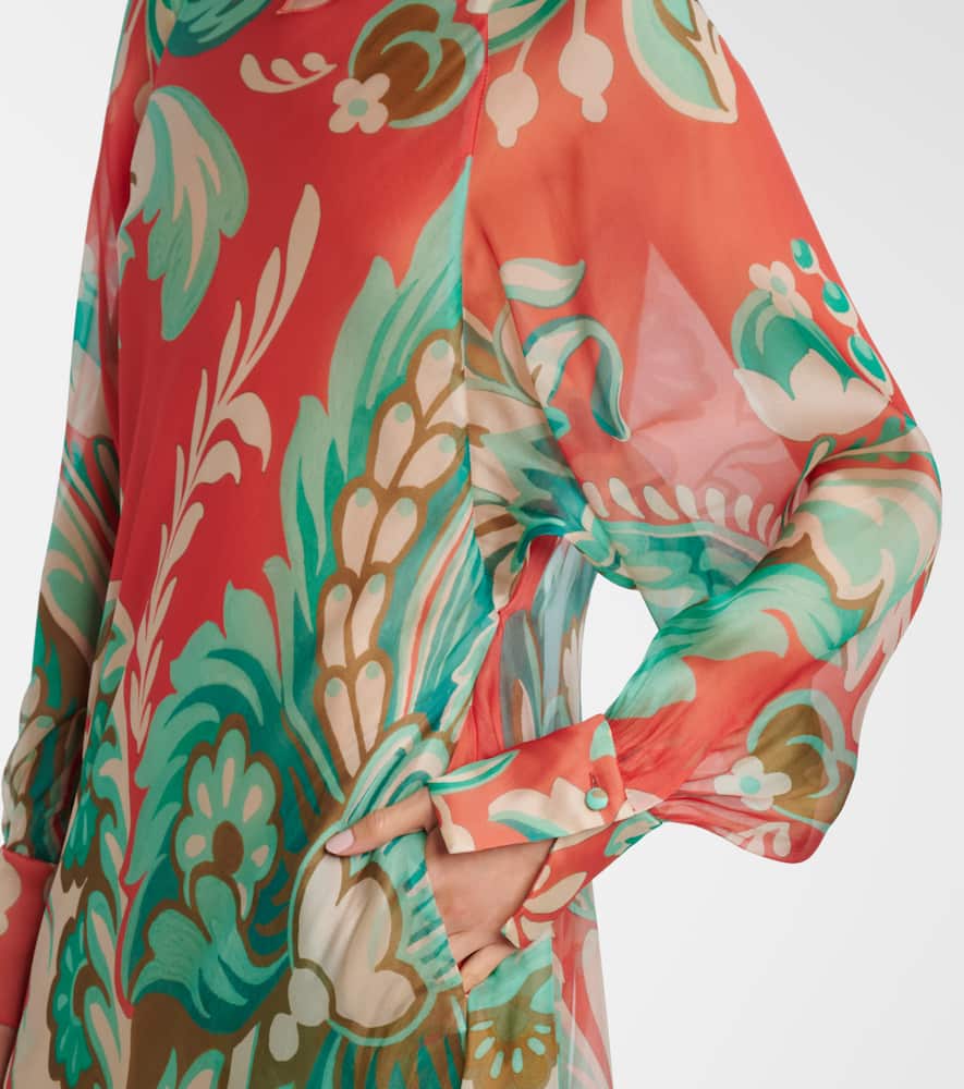 Printed silk maxi dress
