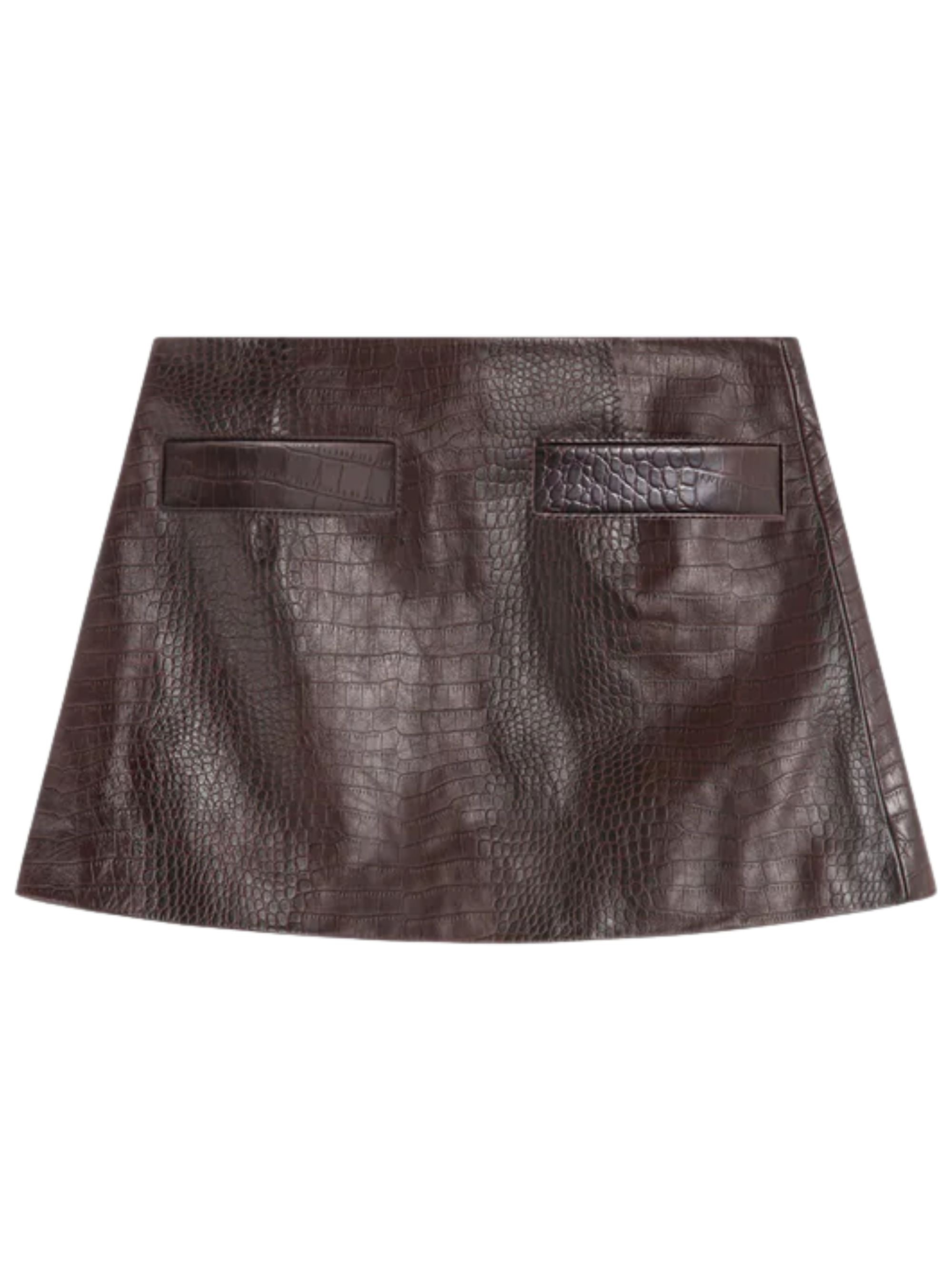 Rory Croc-effect Leather Miniskirt