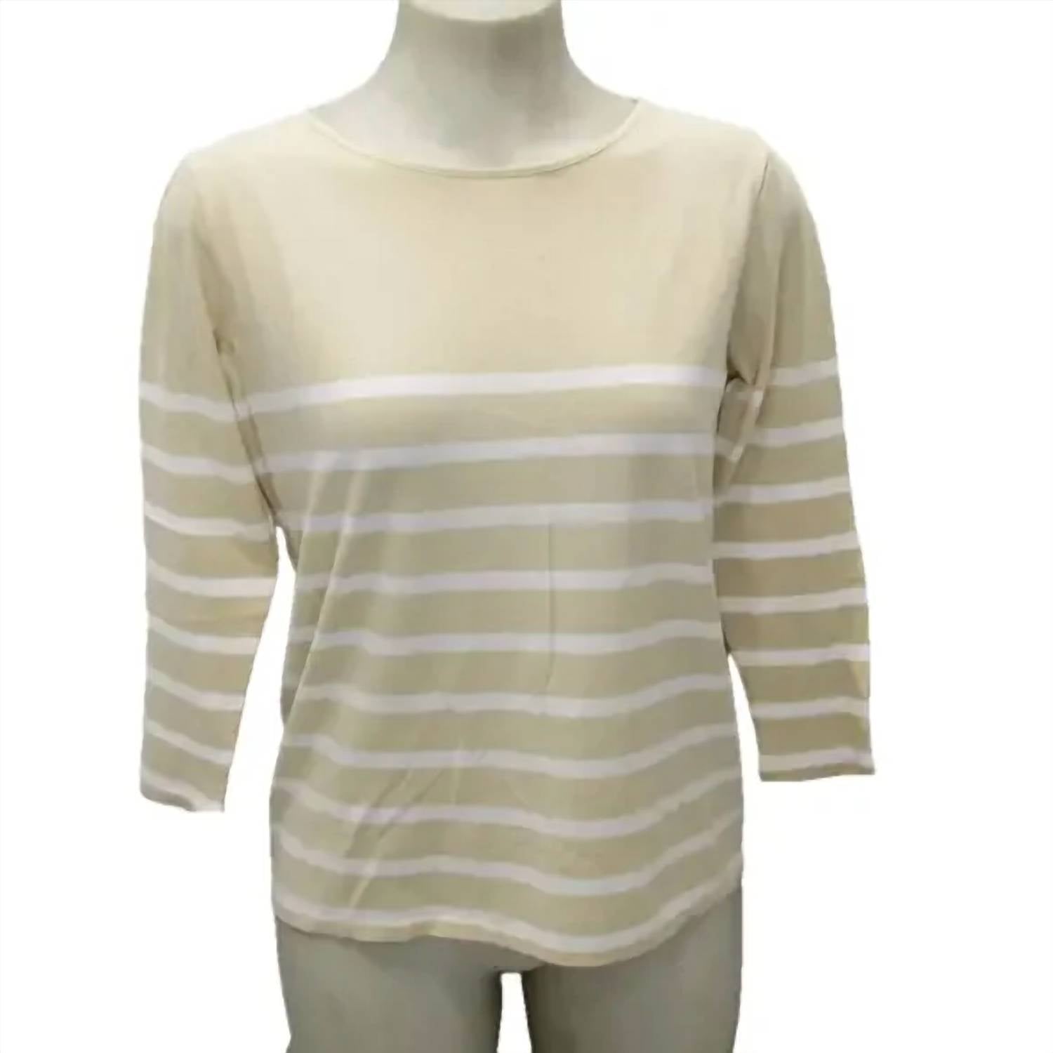Women's The Malibu Striped Shirt In Stone/white