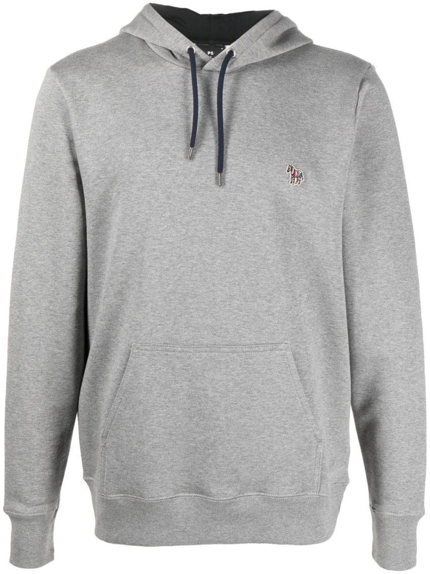 Grey Zebra logo cotton hoodie