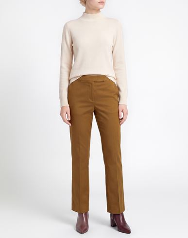 Woman Pants Khaki Size 2 Cotton, Elastane