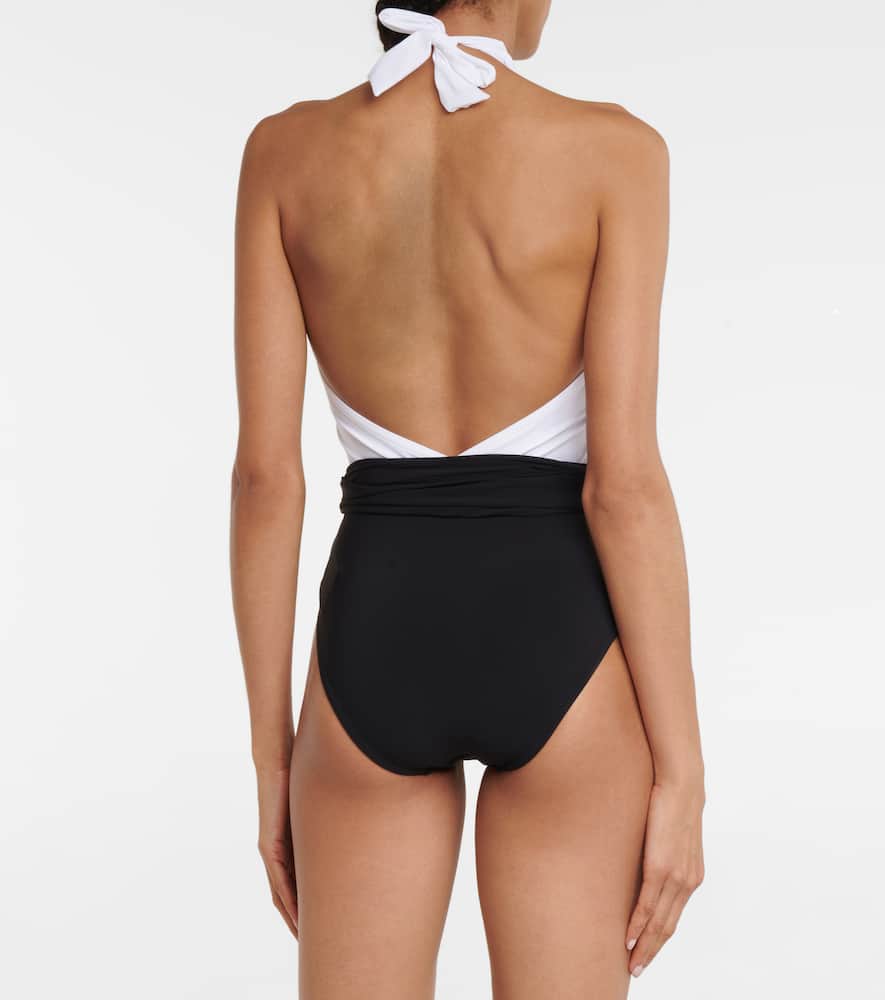 Cutout halterneck swimsuit