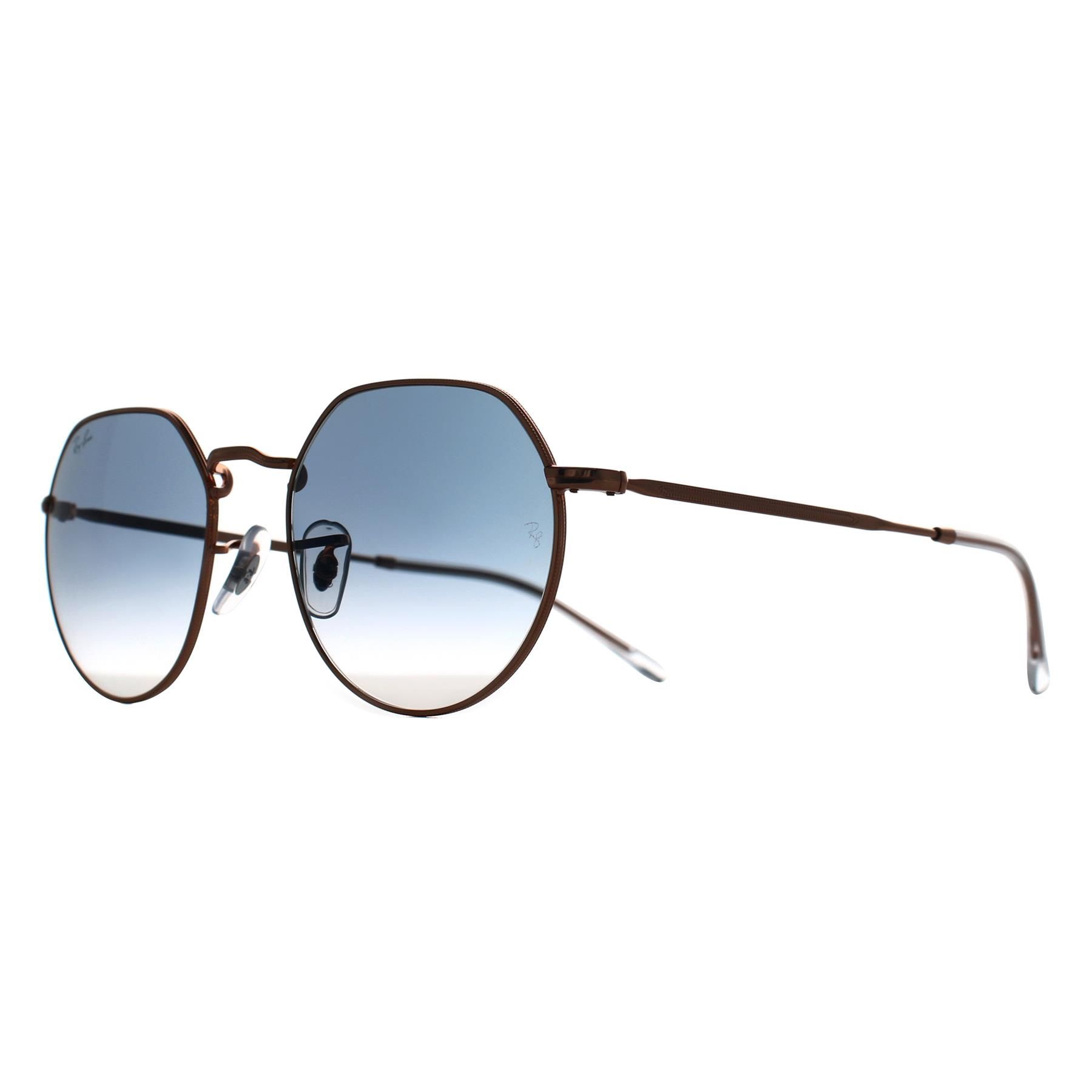 RAY-BAN Unisex Sunglasses RB3565 Jack  -  Frame color: Rose Gold, Lens color: Clear & Blue