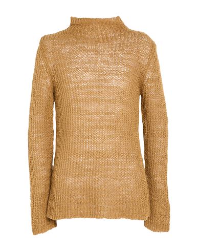 Man Turtleneck Camel Size XL Linen, Polyamide