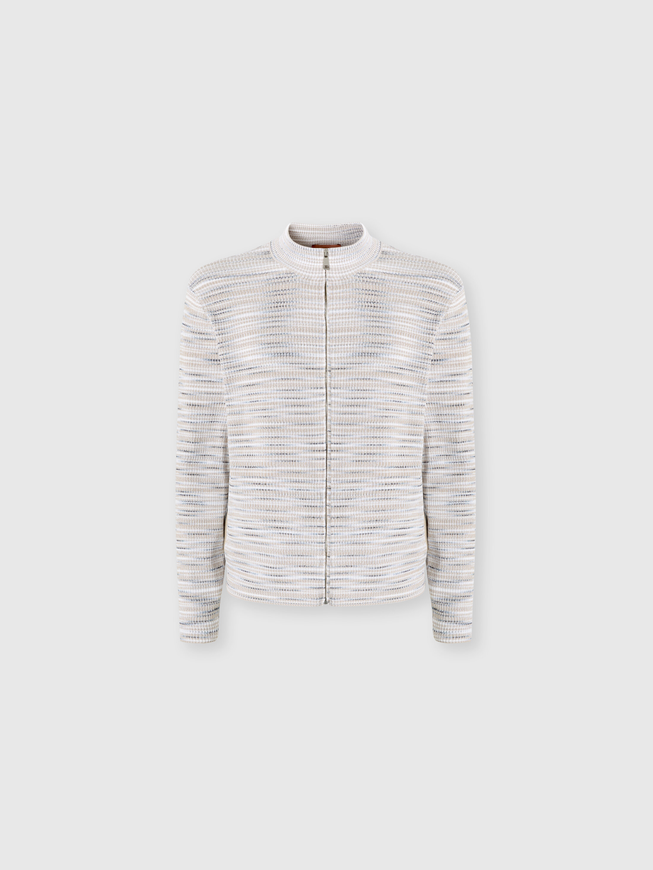 Missoni - Ribbed cotton cardigan with mock neck and flamed texture, Men, Multicoloured