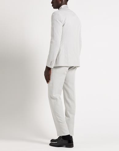 Man Suit Light grey Size 38 Virgin Wool, Linen