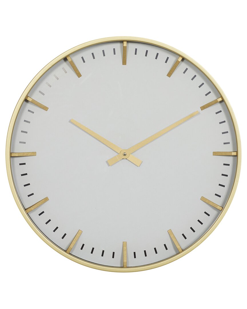 CosmoLiving by Cosmopolitan Gold Glass Wall Clock With Gold Accents