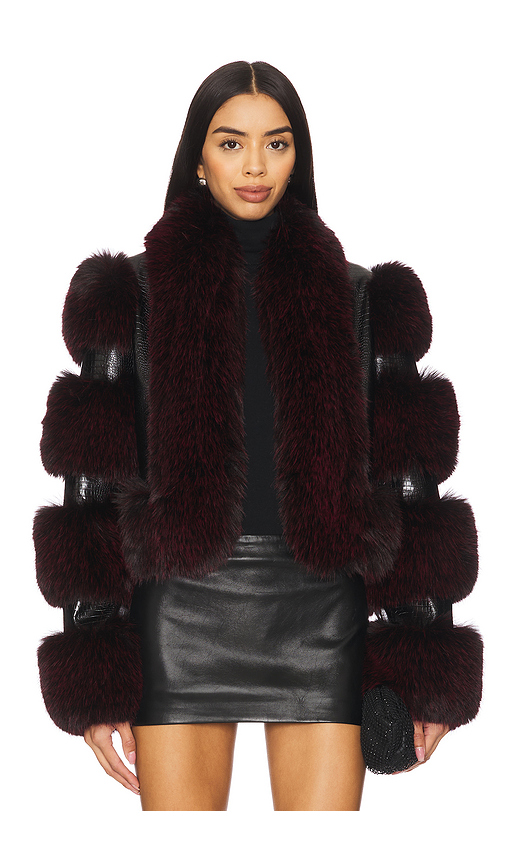 Adrienne Landau BLOUSON ALESSIA en Burgundy. M. Also en