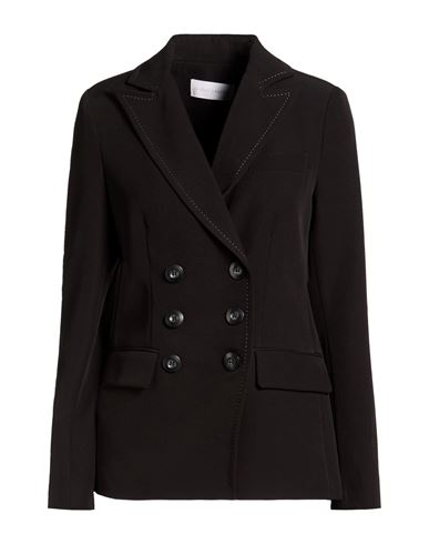 Woman Blazer Black Size 12 Polyester, Elastane