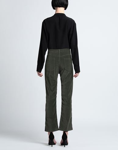 Woman Pants Military green Size M Cotton, Elastane