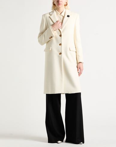 Woman Coat Ivory Size 6 Virgin Wool, Alpaca wool