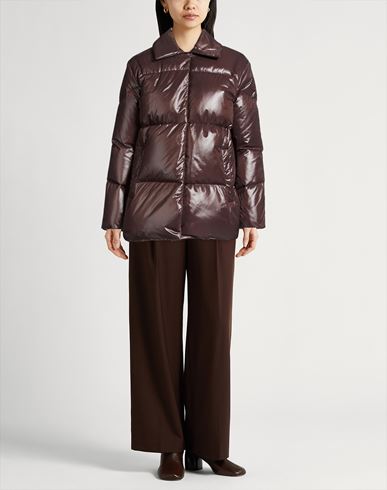 Woman Puffer Chocolate brown Size 4 Polyamide
