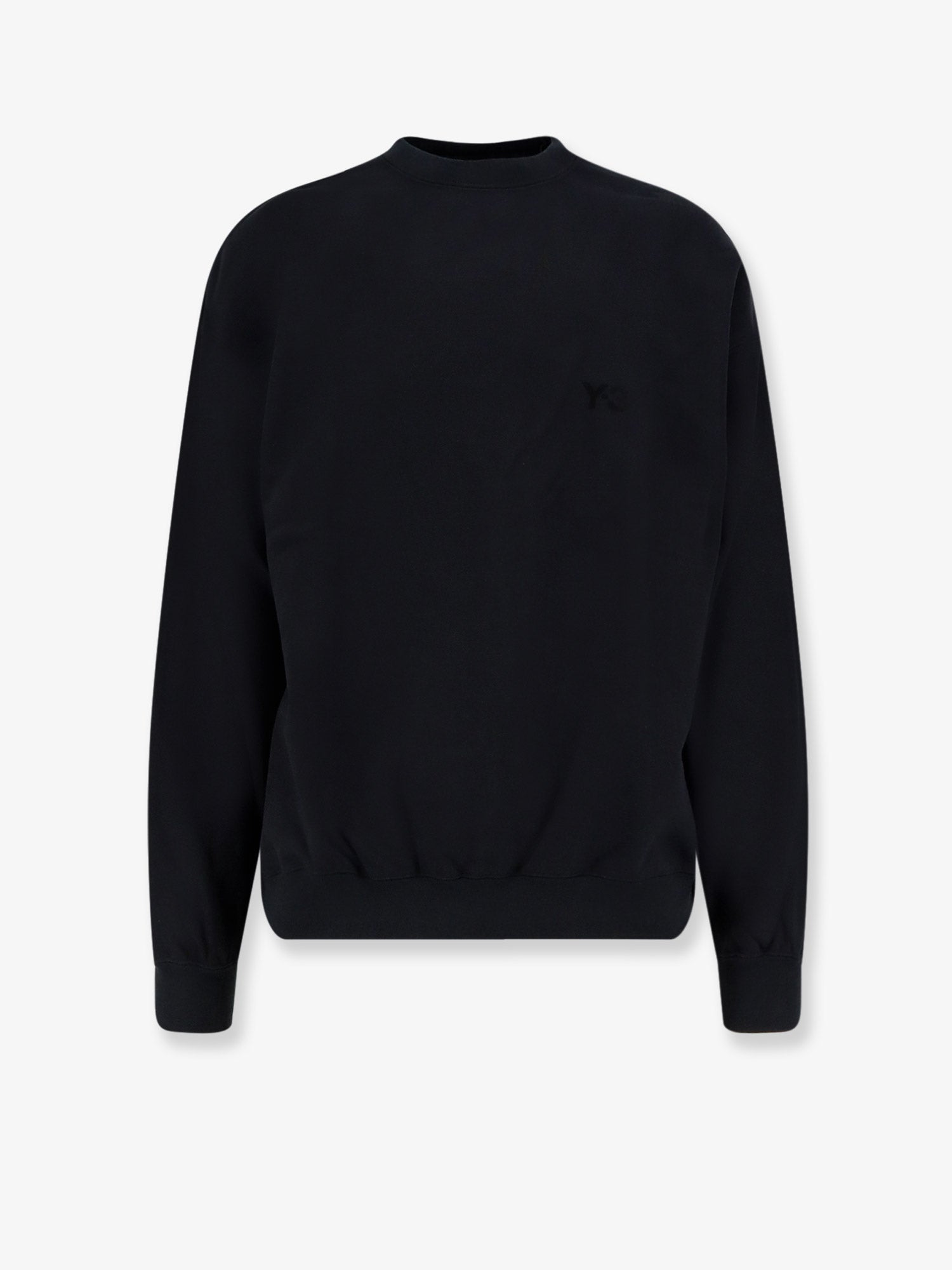 Cotton-Blend Crew-Neck Sweatshirt — Black