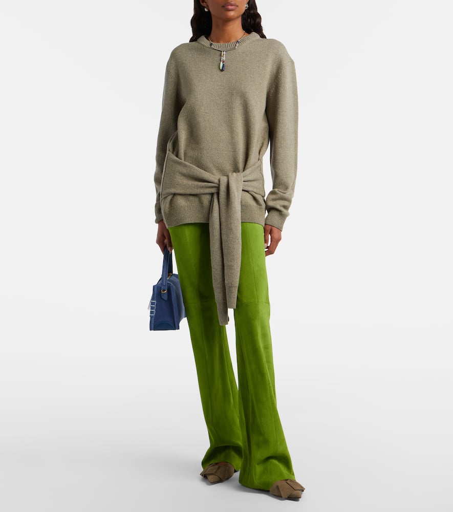 Gege suede flared pants
