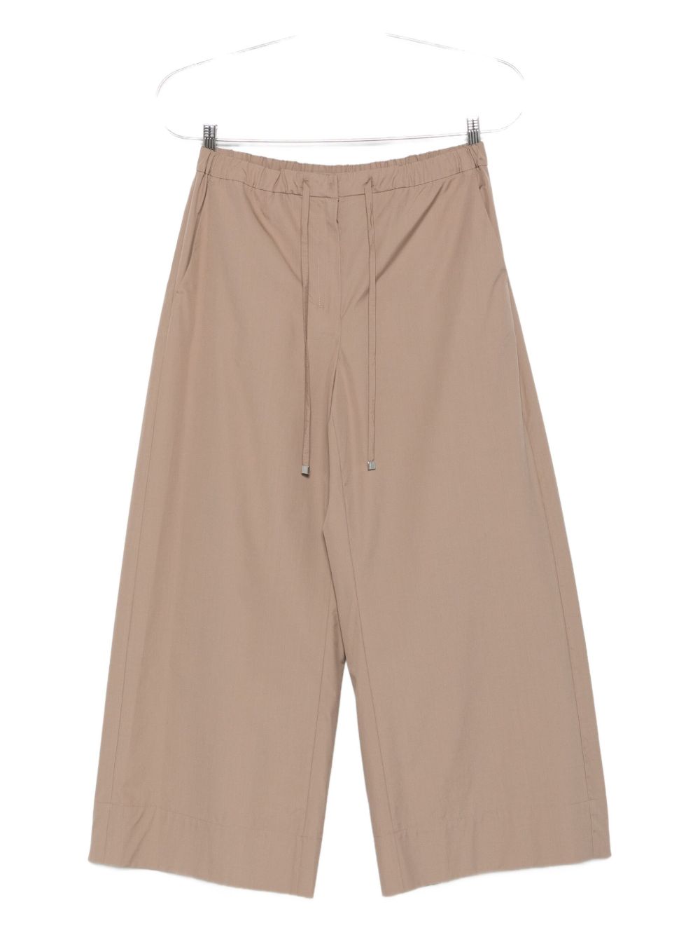 Drawstring cotton trousers - Brown