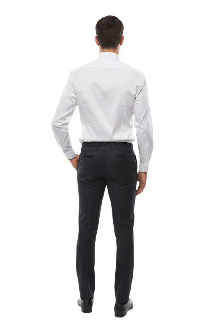 Dark Blue Solid Trousers