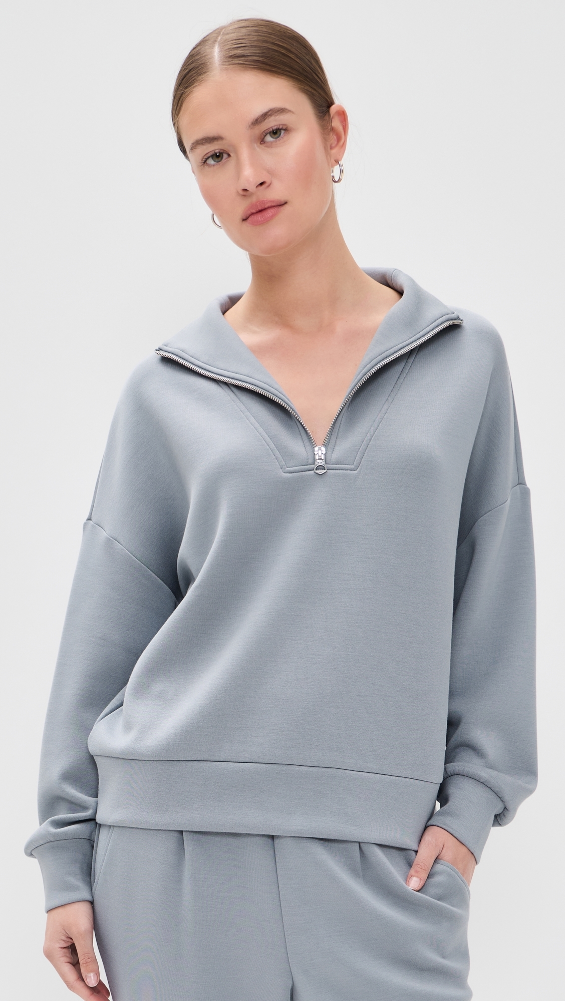 Hawley Half Zip Sweatshirt Wind Blue
