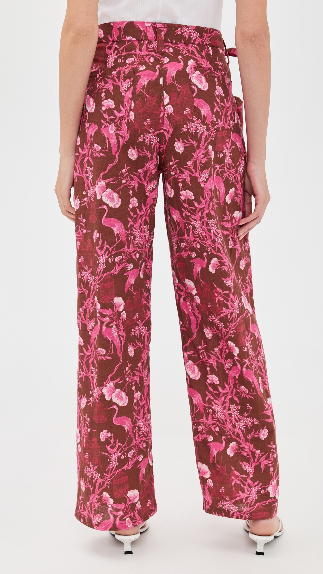 Move and Groove Snap Pants Cranes Pink Teakwood