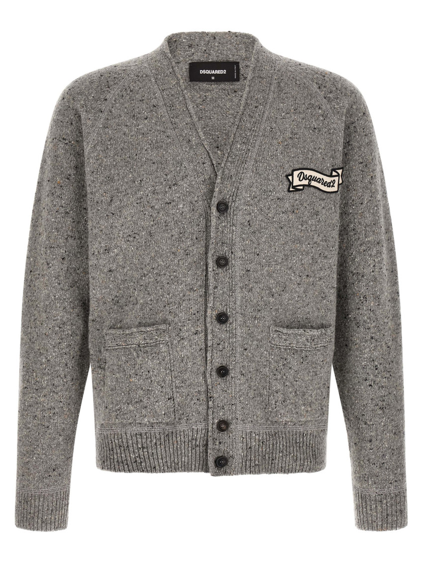 Grey V Neck Cardigan