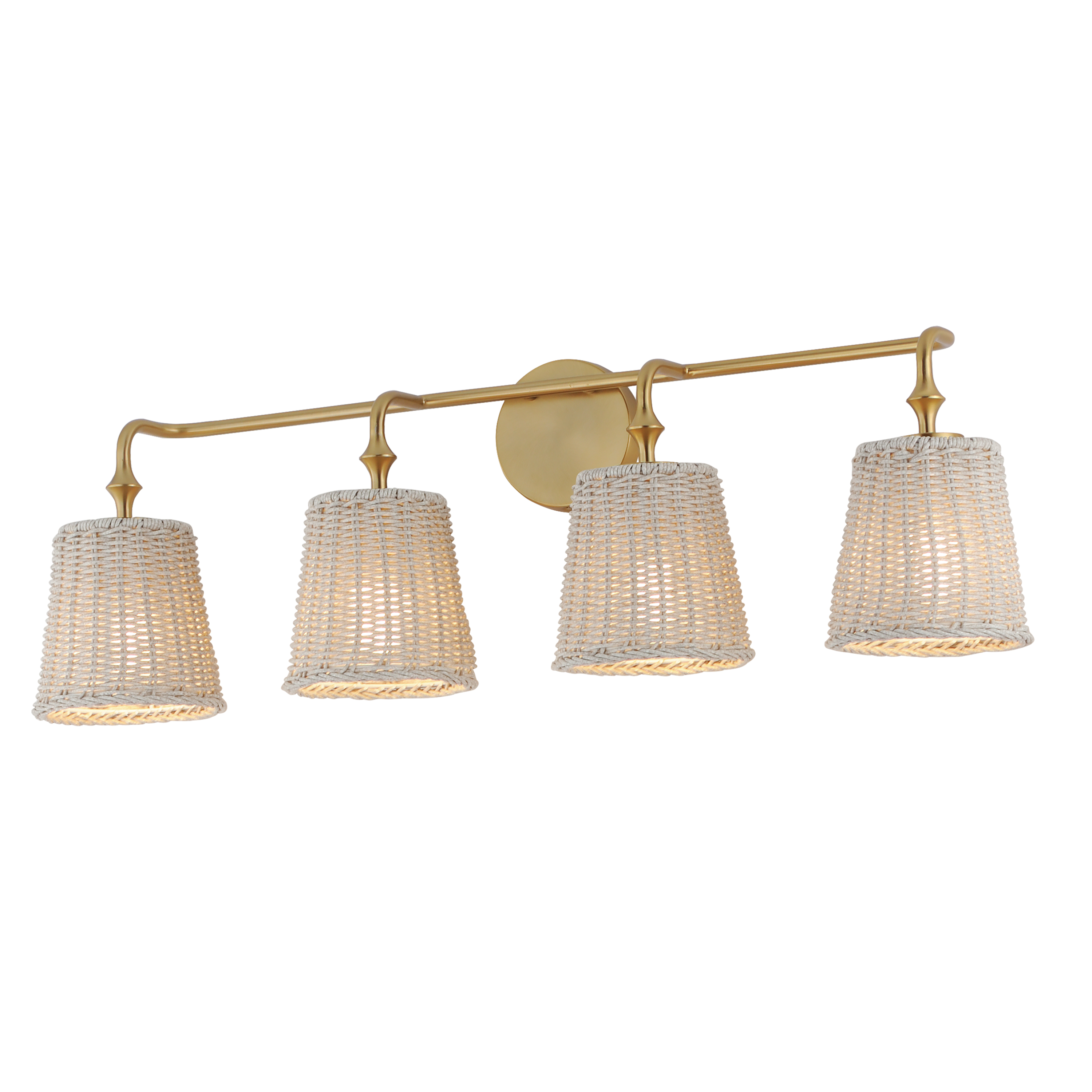Natural Aged Brass Bathroom Vanity Light from the Baja Collection