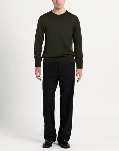 Montechiaro Man Sweater Military green Size 40 Acrylic, Virgin Wool, Cotton