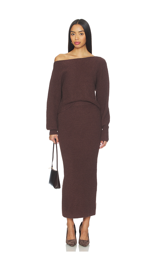 ALL THE WAYS Sybil Maxi Skirt Set in Brown. - S also in L