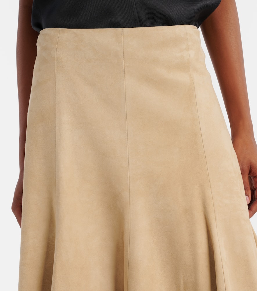 Lenno suede midi skirt