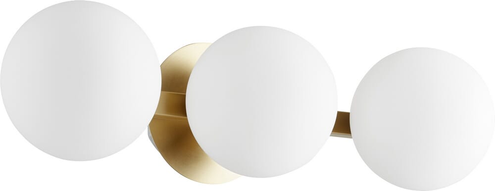 Quorum Transitional 3-Light 6" Bathroom Vanity Light in Aged Bra