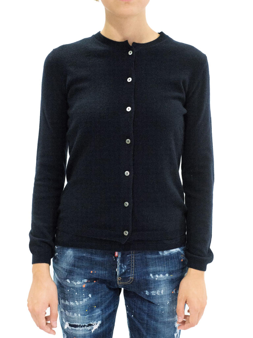 Navy Blue Cashmere Cardigan