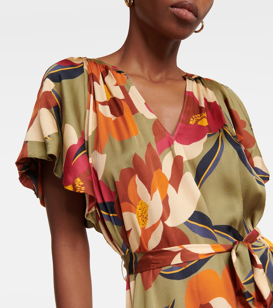 Francie printed satin midi dress
