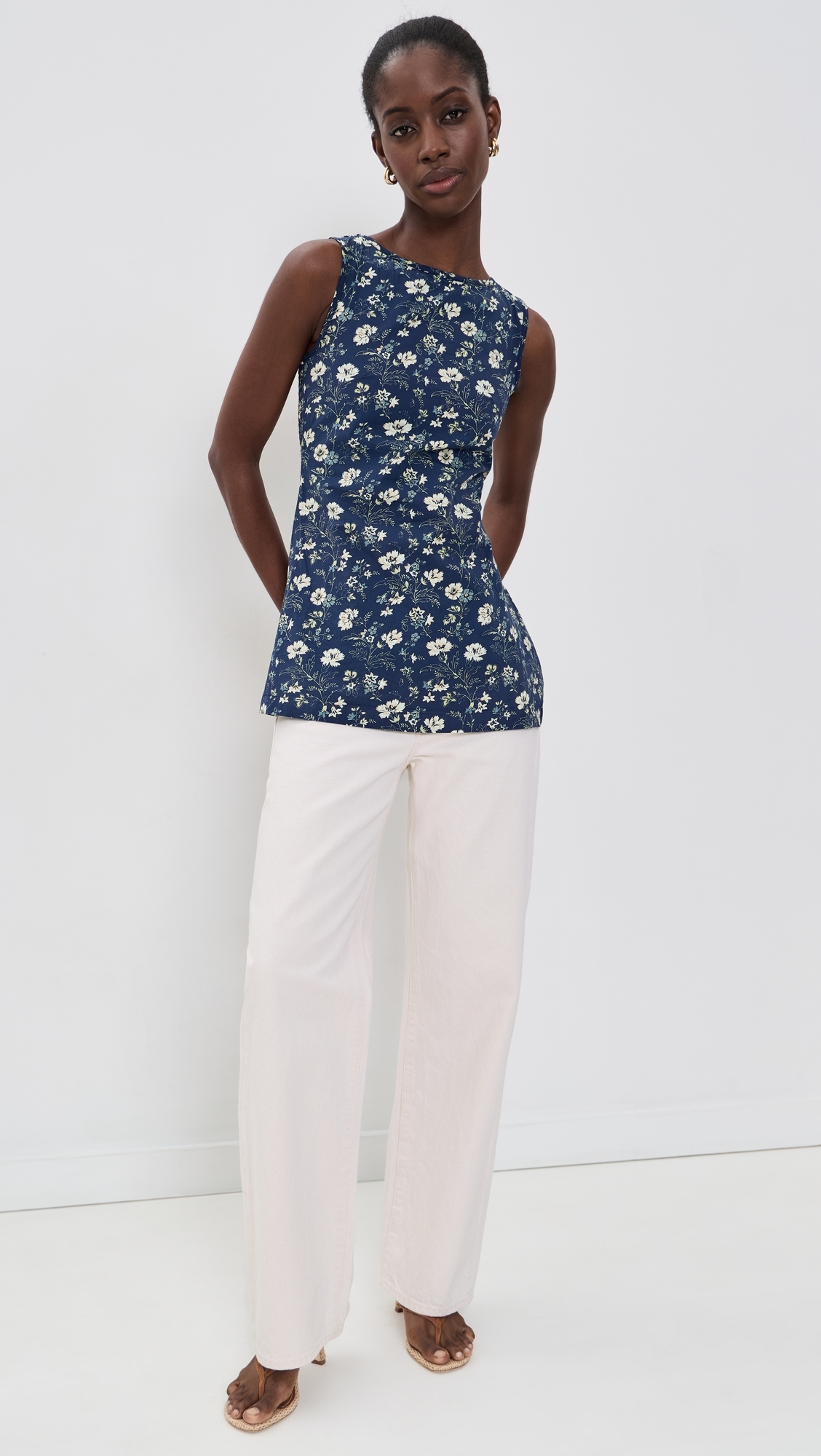 The Celine Top Indigo Chintz Floral