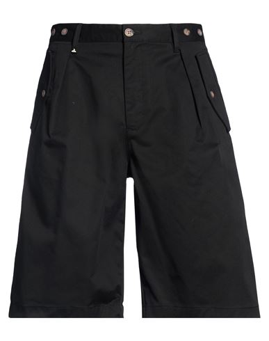 Man Shorts & Bermuda Shorts Black Size 36 Cotton, Elastane