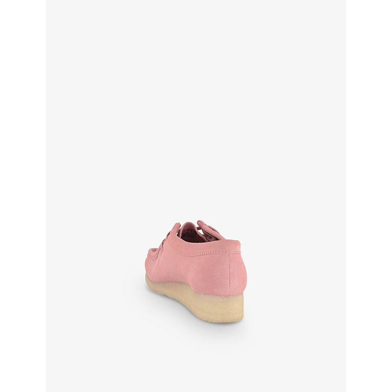 Womens Blush Pink Suede Wallabee Logo-tag Suede Shoes