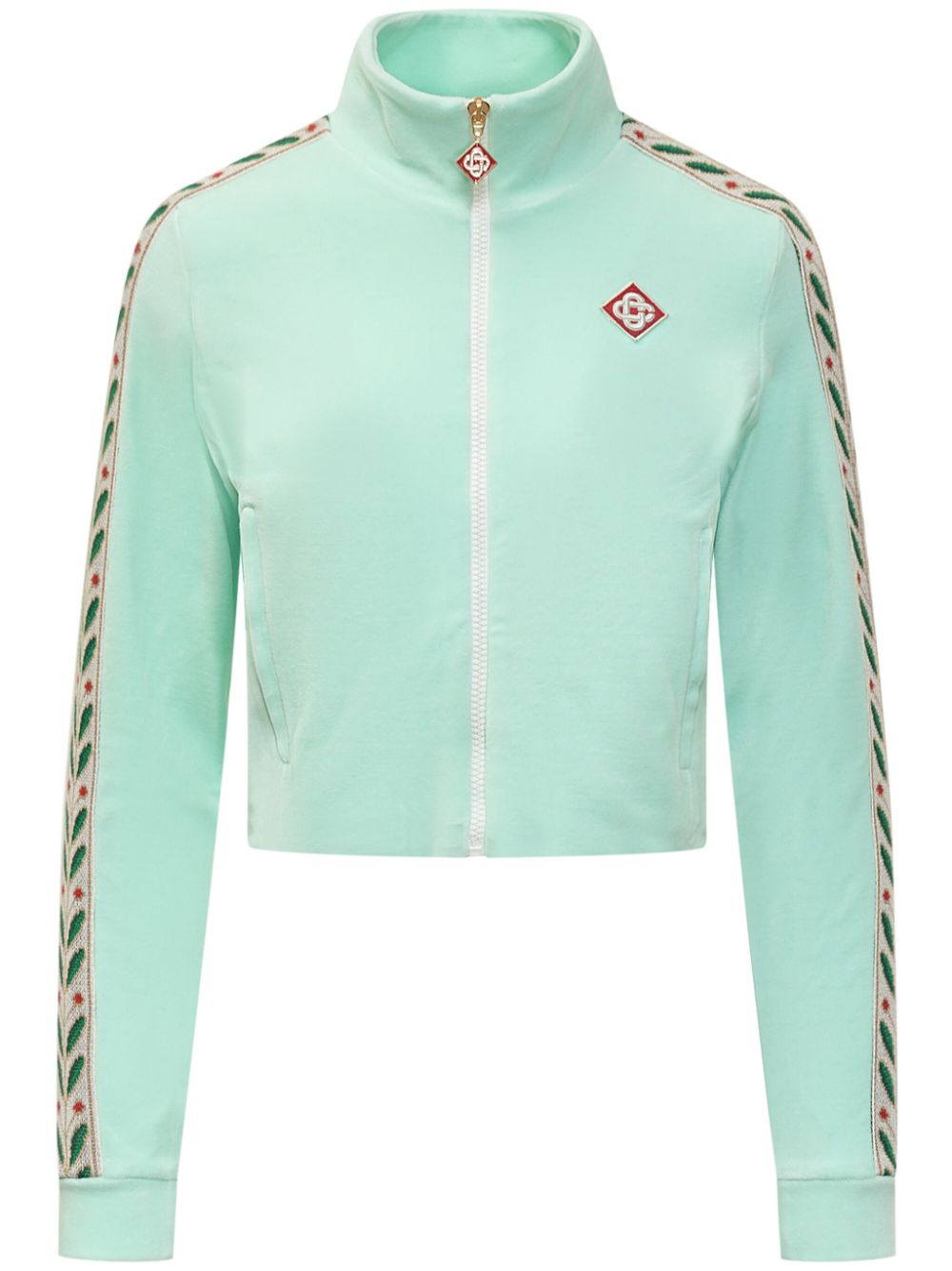 Logo-patch cotton-blend sweatshirt - Green